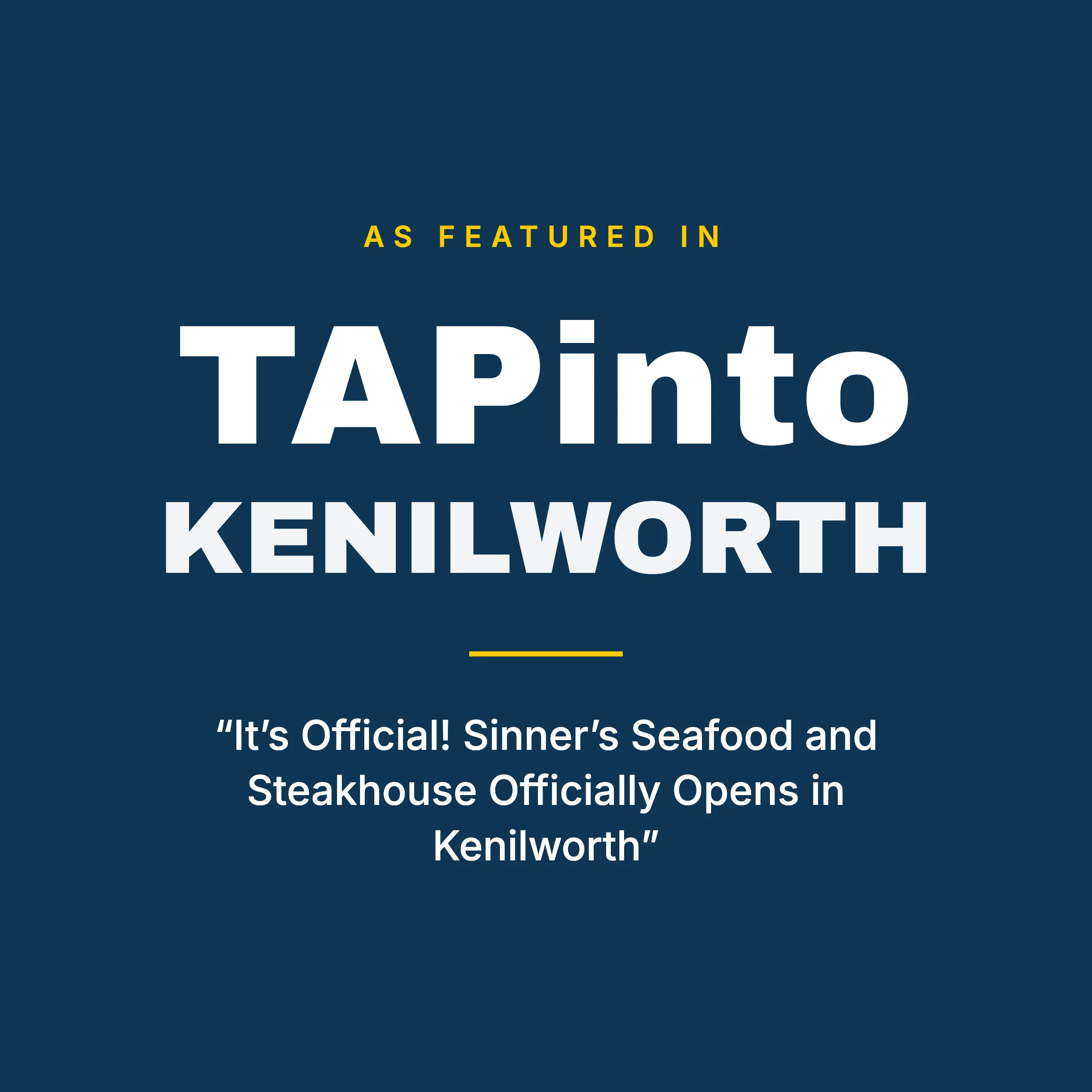 As featured in TAPinto Kenilworth